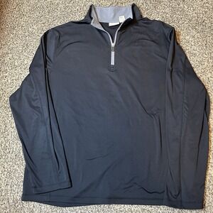 Rorie Whelan Golf Pullover Mens XXL Black Gray Quarter Zip Stretch Performance